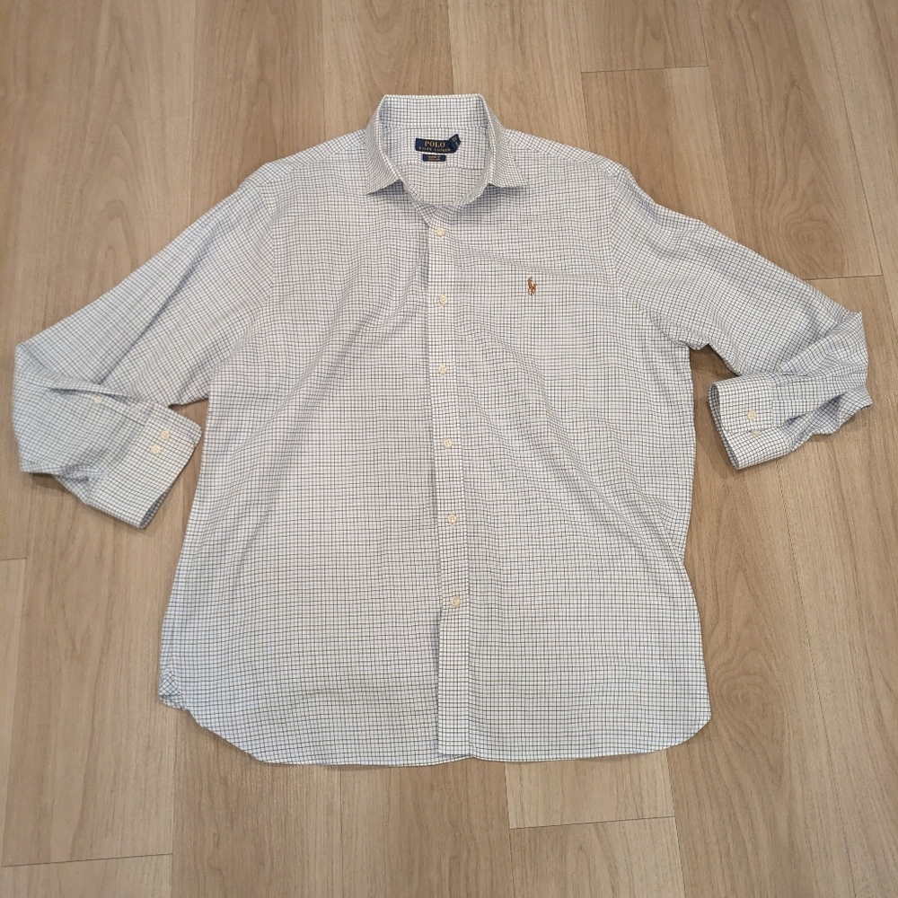 Polo Ralph Lauren Men's Button Down Colored Pony Long Sleeve Blue And Green